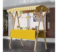 75" Tall Yellow Candy Cart with Wheels & Shelf - Portable Dessert Stand, Hot Dog Vendor Stall for Farmers Market, Food Display Concession Cart (47.2" Width)