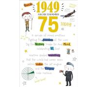 75 Today In 2024 - Year You Were Born 1949-75th Milestone Birthday in 2004 Greeting Card - A Decade To Remember Blast From The Past (75th)