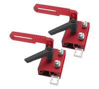 75 Type Miter Track Stop, T Slot Limiter T Track Locator, Aluminum Alloy Miter T-Slot Stop Woodworking Mitre Rail Stop T Rail Limiter for Sliding Chute, Workbench (2,Red)