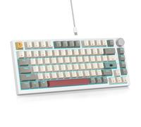75% Wired Gaming Keyboard, Hot Swappable Gasket Mount, Red Switch, RGB Backlit 82 Keys TKL Mechanical Keyboard, NKRO Compact for PC Laptop Windows Gamer (Gray Rice)