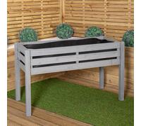 75 X 123Cm Samuel Alexander Large Raised Grey Wooden Garden Bed Planter With Slatted Base