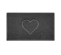 (75 x 44 cm, Rubber (Indoor)) HEART Spaghetti Coil Welcome Door Mat in Dark Grey