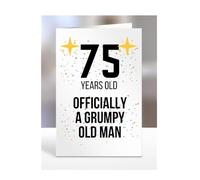 75 Years Old, Officially a Grumpy Old Man Card, Funny, Joke, Gift, 75th Happy Birthday, Presents for, Dad, Daddy, Grandad, Husband, Uncle, Him, Male, A5-164_47