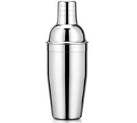 750 ml Stainless Steel Cocktail Shaker, 3-Piece Martini Shaker with 2-in-1 Jigger Lid, Built-in Strainer & Leak-Proof Silicone Seal, Ideal Bartender Kit for Beginners, Home Bar, Parties & Gifting