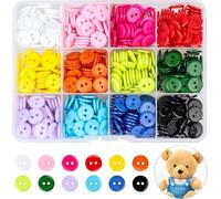 750 Pcs Mixed Buttons Round 12 Color Resin Button Sewing Craft Buttons with Storage Box for Sewing Knitting Arts Crafts DIY Handmade, 9mm 2 Holes