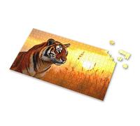750 Piece Puzzles For Adults A Majestic Tiger Stands In A Golden Field As The Sun Sets Picture Puzzle Puzzle Puzzle 1000 Pieces(500PCS)