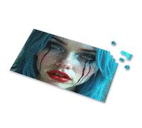 750 Piece Puzzles For Adults A Person With Blue Hair And Dramatic Makeup. Picture Puzzle Puzzle Puzzle 1000 Pieces(500PCS)