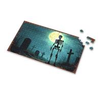 750 Piece Puzzles For Adults A Spooky Night In The Cemetery With A Glowing Skeleton Picture Puzzle 500 Piece Puzzles Toys & Games(1000PCS)