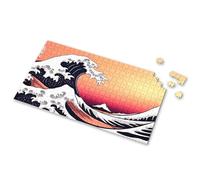 750 Piece Puzzles For Adults A Stylized Wave Crashing Against A Mountain Range Under A Vibrant Sunset Sky. Picture Puzzle Puzzle Puzzle 1000 Pieces(300PCS)