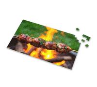 750 Piece Puzzles For Adults Grilled Meatballs With Herbs Over An Open Flame Picture Puzzle 300 Piece Puzzles For Adults Large Piece Spot It G(500PCS)