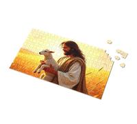 750 Piece Puzzles For Adults Jesus Holding A Lamb In The Golden Field Picture Puzzle Easter Gifts For Adults Puzzle 1000 Pieces(1000PCS)