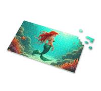 750 Piece Puzzles For Adults Mermaid Swimming In Vibrant Coral Reef. Picture Puzzle Puzzle Puzzle 1000 Pieces(500PCS)
