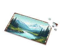 750 Piece Puzzles For Adults Snow-Capped Peaks, Serene Valley: A Nature'S Canvas Picture Puzzle Puzzle Books For Adults Toys & Games(300PCS)