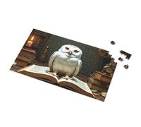 750 Piece Puzzles For Adults Snowy Owl In The Library Of Knowledge Picture Puzzle Puzzles For Adults Toddlers Toys(300PCS)