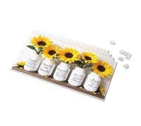 750 Piece Puzzles For Adults Sunflower Jars With Inspirational Quotes Picture Puzzle Toddler Toys Toddler Puzzles(500PCS)
