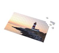 750 Piece Puzzles For Adults Sunset At The Coastal Lighthouse Picture Puzzle Easter Gifts For Adults Puzzle 1000 Pieces(500PCS)