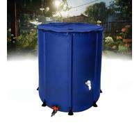 750L Foldable Rain Barrel System with Stand & Tap Garden Water Collection Kit Includes Zip Cover Blue 100 x 98 cm Efficient Rainwater Harvesting Solution