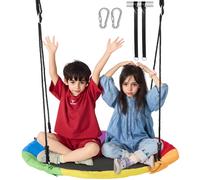 750lbs Weight Capacity 40 Inch Saucer Swing 900D Oxford Fabric Swing Seat with 2 Tree Hanging Straps and Adjustable Multi-Strand Ropes Round Swing