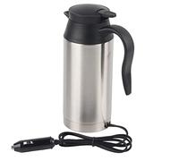 750ml 12V Car Electric Kettle Stainless Steel Heated Travel Mug Water Boiler Portable in Car Heating Cup Coffee Tea Warmer Cup Thermoses DC Powered Cigarette Lighter