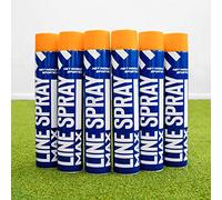 750ml Aerosol Line Marking Paint | Six Colours Available | Sports Pitch Marking Solution - [Net World Sports] (Pack of 6, Orange)