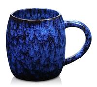 750ml Extra Large Ceramic Coffee Mug, 26 Oz Handmade Glaze Oversized Tea Cup for Office and Home, Microwave and Dishwasher Safe, Unique Texture Glaze Mugs with Big Handle for Milk Cocoa (Dark Blue)