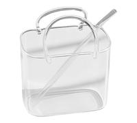 750ML Glass Purse Bag Shape Wine Bottle Bucket with Straw &Handle Household Bar Ice Container Multifunctional 2 in 1 for Centerpieces Home Table Shelf Decor Birthday (Style A)