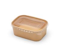 750ml Kraft Rectangular Food Prep Containers with Lids - Take Away, Hot Food, Meal Prep, Kraft food prep containers with lids for Restaurants, Cafés, Homes, Eco-Friendly Packaging (300)