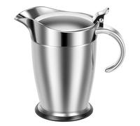 750ml Stainless Steel Double Wall Gravy Jug Rust Resistant Wide Spout Gravy Boat with Lid for Dining Formal Holiday Setting