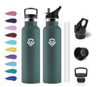 750ml Stainless Steel Water Bottle with Straw and Filter, Double-Walled Reusable BPA Free Water Bottles for Sports, Gym, Yoga, Travel, Camping, Offices
