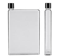 750ml Thin Flat Water Bottles A5 Transparent Plastic Portable Juice Cups Portable Travel Mug(White)