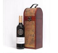 750ml Three Mills British Red Wine in a Wooden Vintage Style Wine Chest - Gift ideas for Mum, Mothers Day, Christmas presents, Birthday, Anniversary and Corporate, Dad, Fathers Day