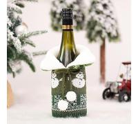 750ml Wine Bottles Reusable Table Decoration for Holiday Red Green Non-woven Fabric Sleeve for Standard Christmas Wine Bottle Cover Bag - Festive(B)
