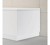 750mm, Wooden MDF End Bath Panel Covering with Plinth, Gloss White Bathroom Panels for Bathtub, Water Resistant Panel for Straight Bathroom Baths and Soaking Tubs