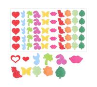 750pcs Tanning Stickers, Self-Adhesive Cute Tanning Tan Stickers for Body 10 Styles Sunbed Decals Heart Flower Butterfly Lips Leaf Decals for Sunbathing Beach Supplies