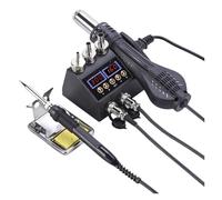 750W 2 in 1 Soldering Station LCD Digital Display Welding Rework for Cell-Phone BGA SMD IC Repair Solder Tools Fast and Accurate(8898 KIT1)