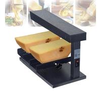 750W Commercial Raclette Cheese Melter, Electric Traditional Cheese Grill with Double Heating & Adjustable Angle for Catering Use Without small baking tray