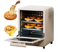 750W Countertop Mini Oven Air Fryer, 15L Vertical Smart Convection Oven with Three-tiered Baking Rack, Adjustable Temperature and Timer, Glass Viewing Window, for Baking, Cooking