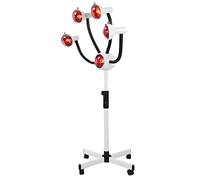 750W Hair Salon Color Processor, 5 Head Infrared Heat Lamp Hair Dryer, Adjustable Height/Angles, for Perming Dyeing All Hair Styling Needs,White-FloorStand