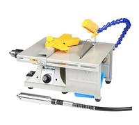 750W Rock Polishing Buffer Machine with Speed Adjustable Bench Lathe Polisher for Grinding-Cutting-Drilling,Tabletop Lapidary Equipment with Flexible Shaft/Handle/Universal Water Pipe