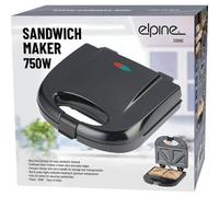 750W Sandwich Maker 2 Slice Toaster Machine Non-Stick Easy Clean Grill Black