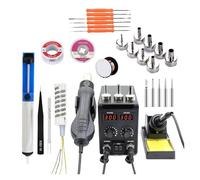 750W Soldering Station 2 in 1 Hot Air Gun LCD Dual Digital Display Electric Iron SMD Welding Rework Fast and Accurate(KIT2)