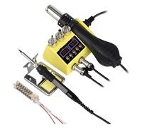 750W Soldering Station 2 in 1 LCD Digital Display Rework Welding Kit for Cell-Phone SMD IC Repair Solder Tools Fast and Accurate(A)