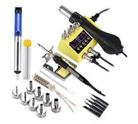 750W Soldering Station 2 in 1 LCD Digital Display Rework Welding Station Kit for Cell-Phone SMD IC Repair Solder Tools Efficient Precision(C)