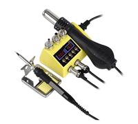 750W Soldering Station 2 in 1 LCD Digital Display Rework Welding Station Kit for Cell-Phone SMD IC Repair Solder Tools Efficient Precision(H)
