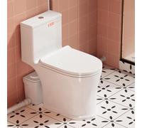 750W Upflush Macerator Toilet System, One-Piece Full-Rim Design with HIGH Power Copper Motor Pump, Clog-Free Grinder, Quiet Operation, 3Inlets for Basement Toilet/Sink/Bathtub, 11/110M Lifting