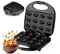 750W Walnut Cookie Maker, Breakfast Muffin Maker with Double-Sided Heating and Non-Stick Coating, Easy to Clean, for Mini Nut Waffles & Pastries