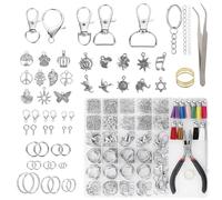 752PCS Keyring Making Kit Keyring Clips Key Chain Rings Metal Key Ring Hoop Swivel Lobster Clasps Open Jump Rings Pliers and Tassels for Key Chain Crafts DIY Lanyard Making