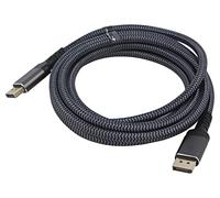 75681 cable Displayport plug, textile on both sides L: 3 m grey Goobay