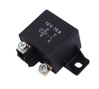 75A 12/24V Starting Relay SPDT for Forklifts, Compact Control Switch for Heavy Duty Machinery, Black Plastic Housing for Excavators and Industrial Equipment(12V)