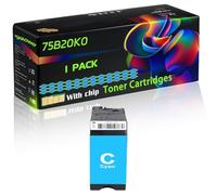 75B20K0 75B20C0 75B20M0 75B20Y0 Compatible for Lexmark Toner Cartridges with Chip CS727 CS727de CS728de Printers (1 Pack Cyan)